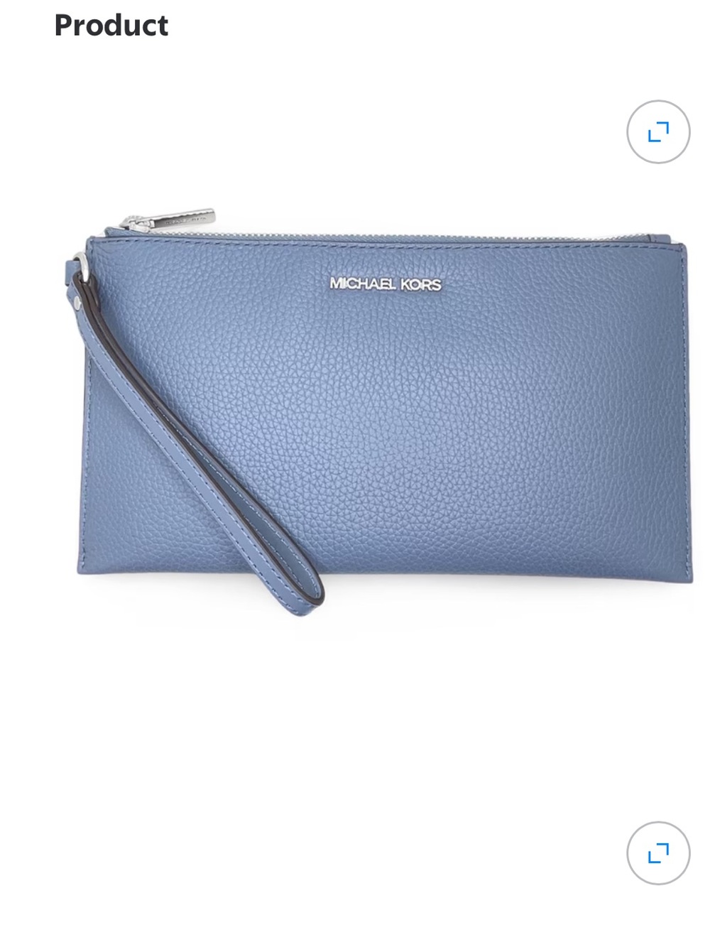 Michael Kors Slate Blue Pebbled Leather Wristlet Clutch